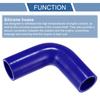 X AUTOHAUX 1pcs 35mm/1.38"-38mm/1.50" Inner Diameter 102mm/4.02" Length 90 Degree Blue Car Silicone Hose Hose Universal