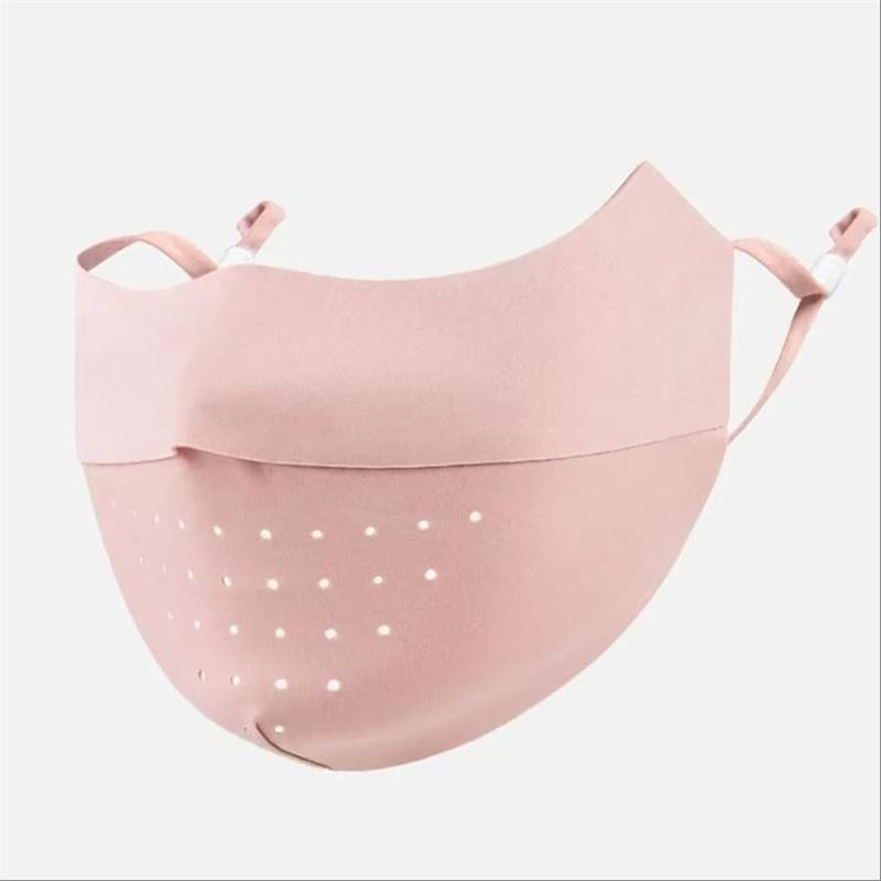 

1PC Summer Ice Silk Face Mask Uv Suncreen Face Mask Adjustable Breathable Men Women Outdoor Running Cycling Sports Mask розовый