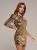Sequin One-Shoulder Slim Fit Bodycon Dress - Long Sleeve, Perfect for Christmas & Birthday Parties