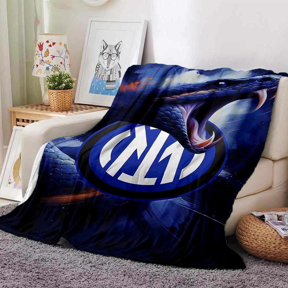Inter Milan Theme Printed Blanket - Perfect for Couch, Bed, Travel & Outdoor Use | Machine Washable, Cozy & Durable.