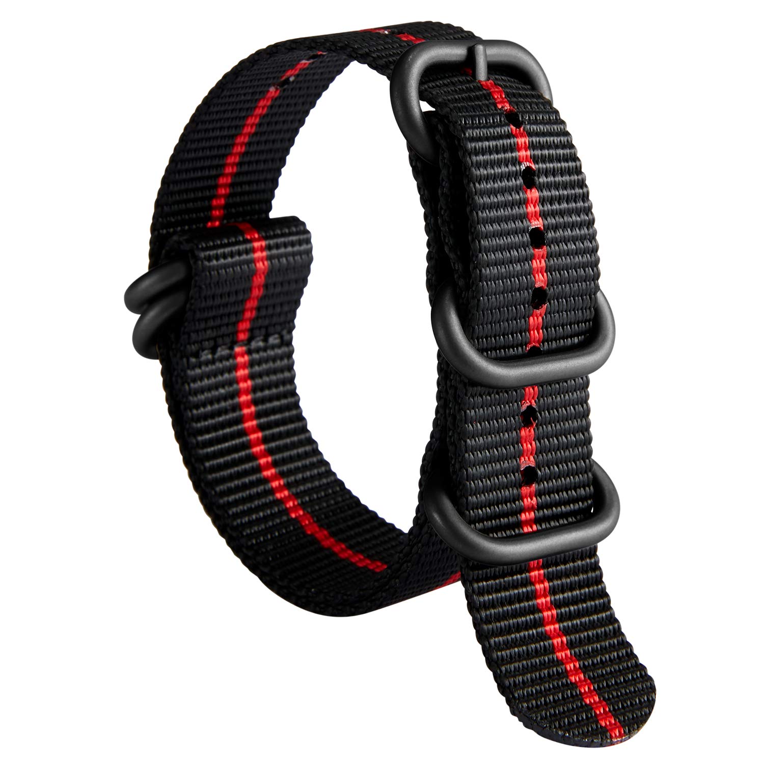 

Часы G10 Premium Watch, сменный нейлоновый ремешок для мужчин, 18 мм, 20 мм, 22 мм, 24 мм, с пряжкой из нержавеющей стали, красный, черный [BINLUN] браслет,
