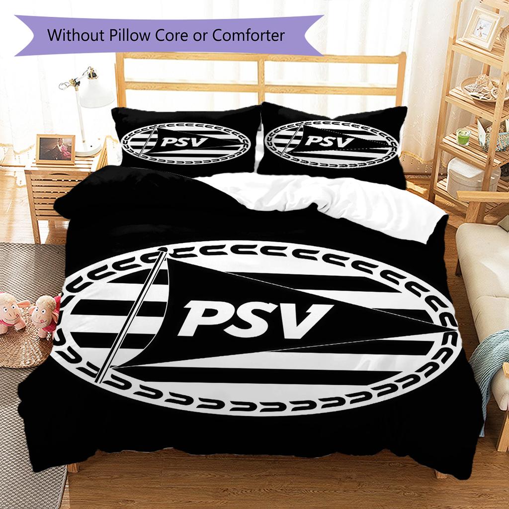 PSV Eindhoven Pattern Bedding Quilt Set Quilt Cover Pillowcase Home Decoration Birthday Gift (1 * duvet cover + 2 * pillowcase, without core)