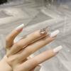 24Pcs Frosted Smoky Black Ripple Fake Nails Full Coverage Removable Press On Nails Finished Nail Stickers