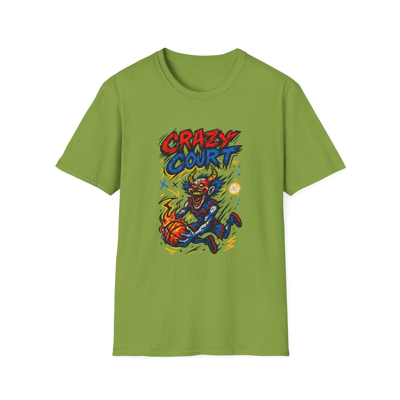 Unisex Softstyle T-Shirt Basketball Crazy Court Demon Clown Dunk S