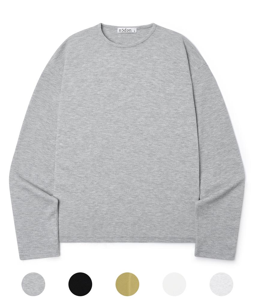 Nodeun Waffle Round Crop Long Sleeve - 5 Colors