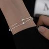 925 Sterling Silver Layered Heart Beaded Bracelets for Women and Teens | Fashion Link Chain Bracelet | Great Jewelry Gift