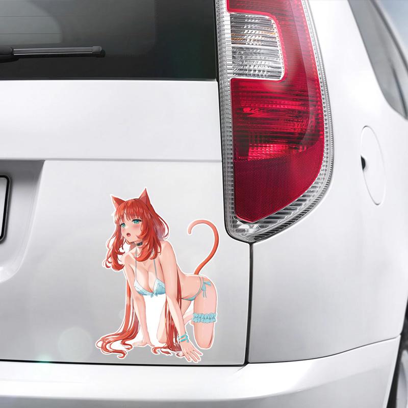 DM72#15cm Hravé a zábavné Anime Girl Vinylová samolepka na auto Vodotěsná vinylová samolepka Autodoplňky Dekor