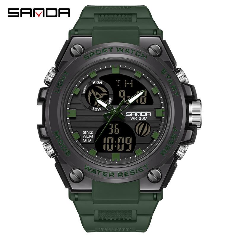 Sanda Trendy Luminous Sports Watch: Personalized, Waterproof, Multifunctional Watch for Men and Women.