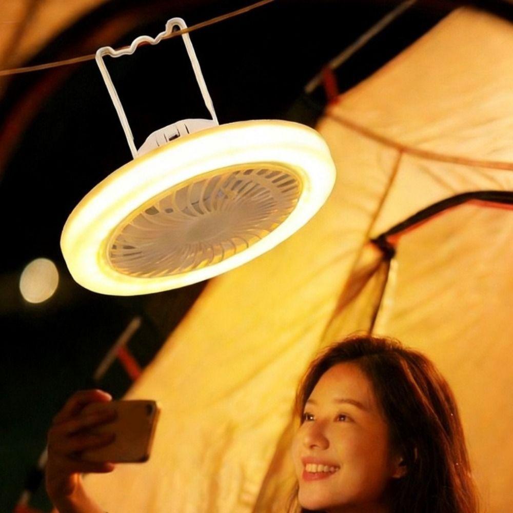 USB Rechargeable Ceiling Fan Light Energy Saving Electric Fan Night Lamp Camping Fan Light  Travel