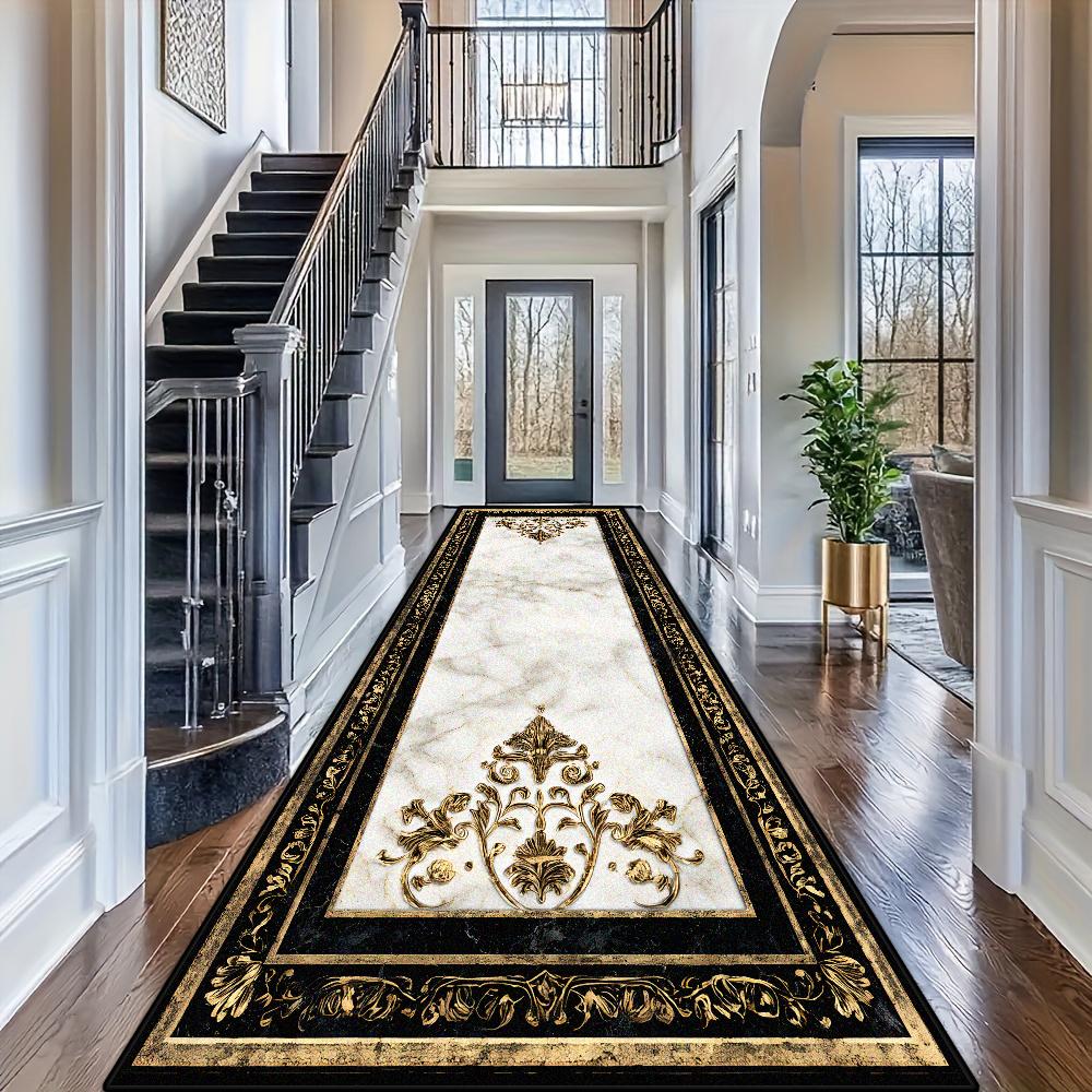 Nordic Luxurious Style Long Corridor Carpet Marble Decoration Runner Hallway Home Aisle Floor Mats Living Room Entryway Area Rug