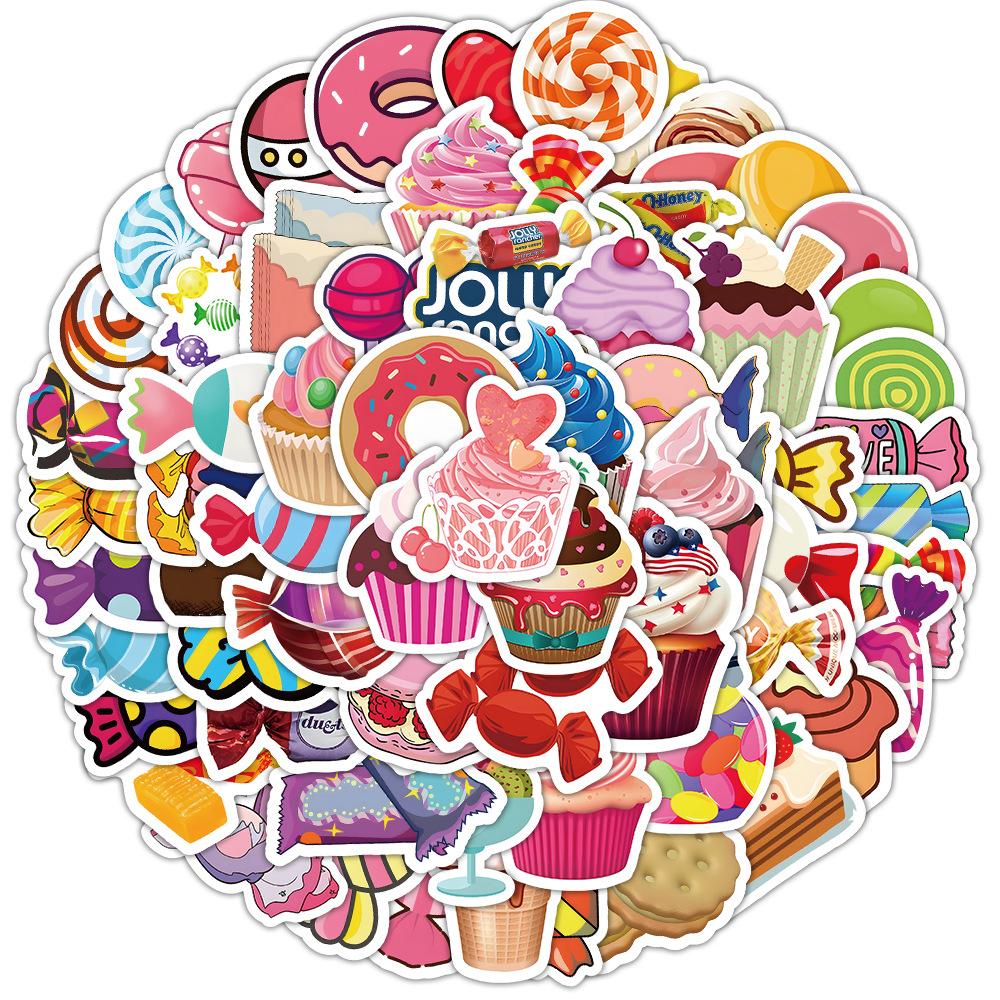 100 naklejek z kreskówkowymi lizakami do ozdabiania laptopów, torebek, uchwytów bagażowych, wodoodporne naklejki dla dzieci