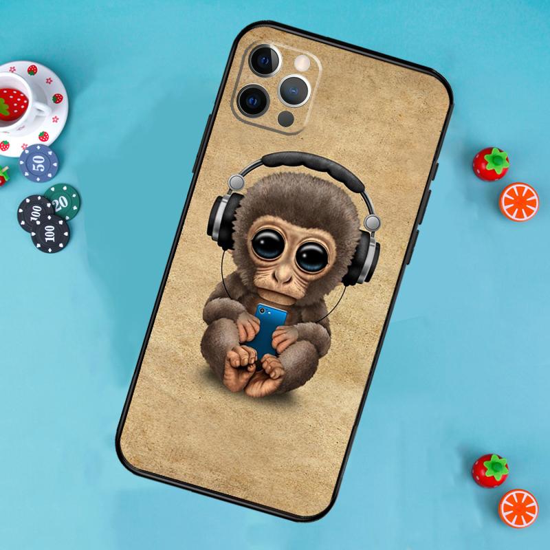 Monkey Gorilla Ape Baby Phone Case For iPhone 17 Air 13 16 15 11 12 14 Pro Max 13 12 mini 15 16 Plus 16e Cover Funda