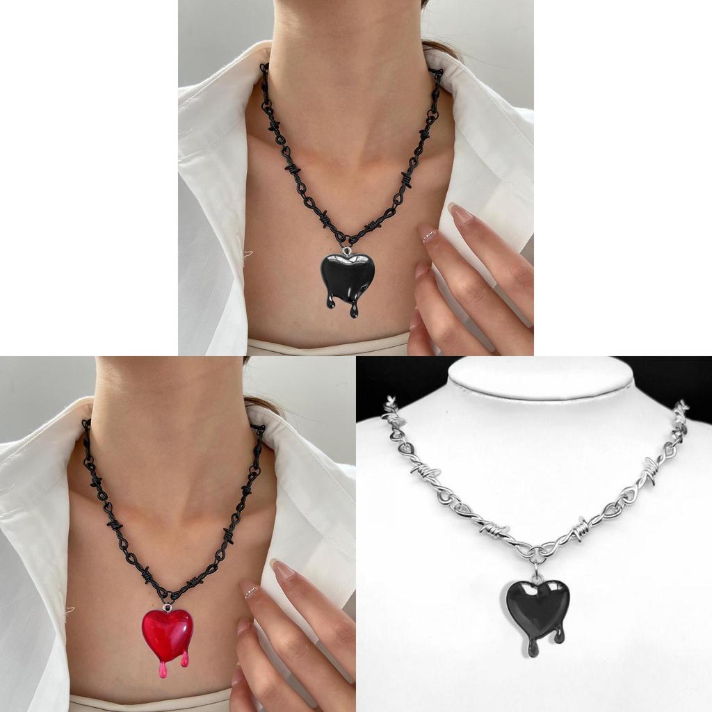 Love Heart Pendant Necklace With Cross Chain For Women Fall 2024 Fashion