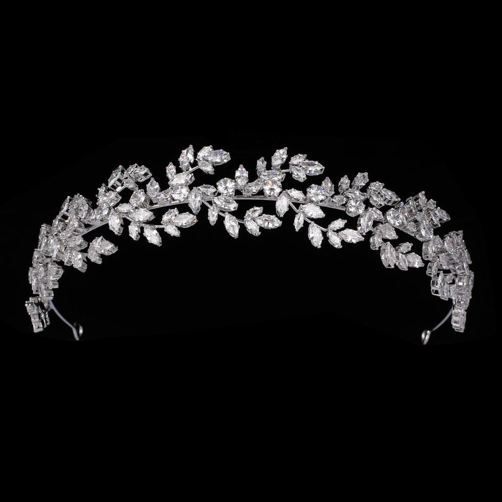 Echsio Simple Hairbands Women Hair Jewelry Bridal Wedding Hair Accessories Cubic Zircon Tiaras and Crown BC6130 Corona Princesa
