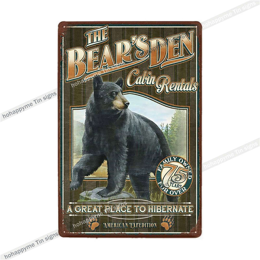 Metallschild im Vintage-Stil, für Männerhöhle, Blechmalerei, Poster, Jagdhunde, Hirsche, Retro-Wandkunst, Eisenplatten, Dekoration, Plakette, 20 x 30 cm