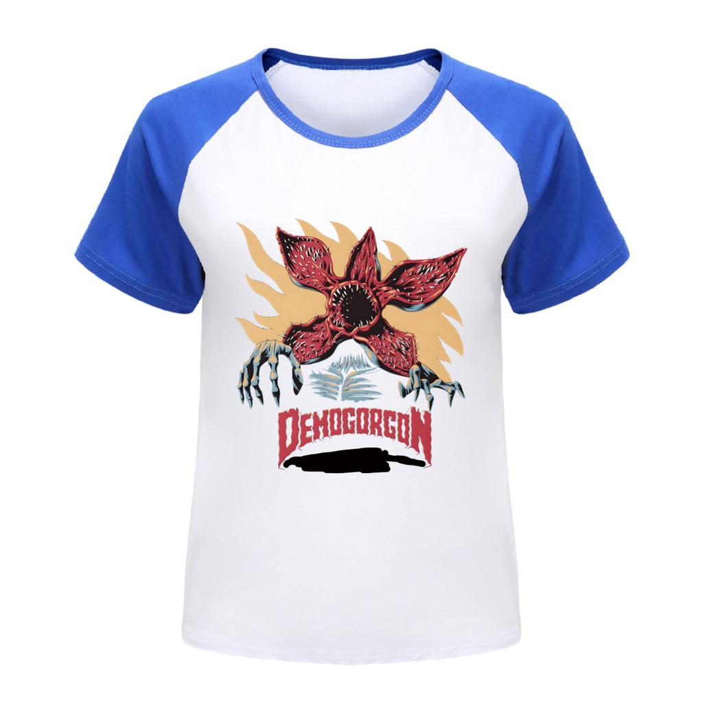 Dětské tričko s potiskem Demogorgona a raglánovými rukávy