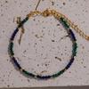 Fashion Color Handmade String S925 Sterling Silver Natural Blue Gold Malachite Nanhong Agate Color Treasure Bracelet Women