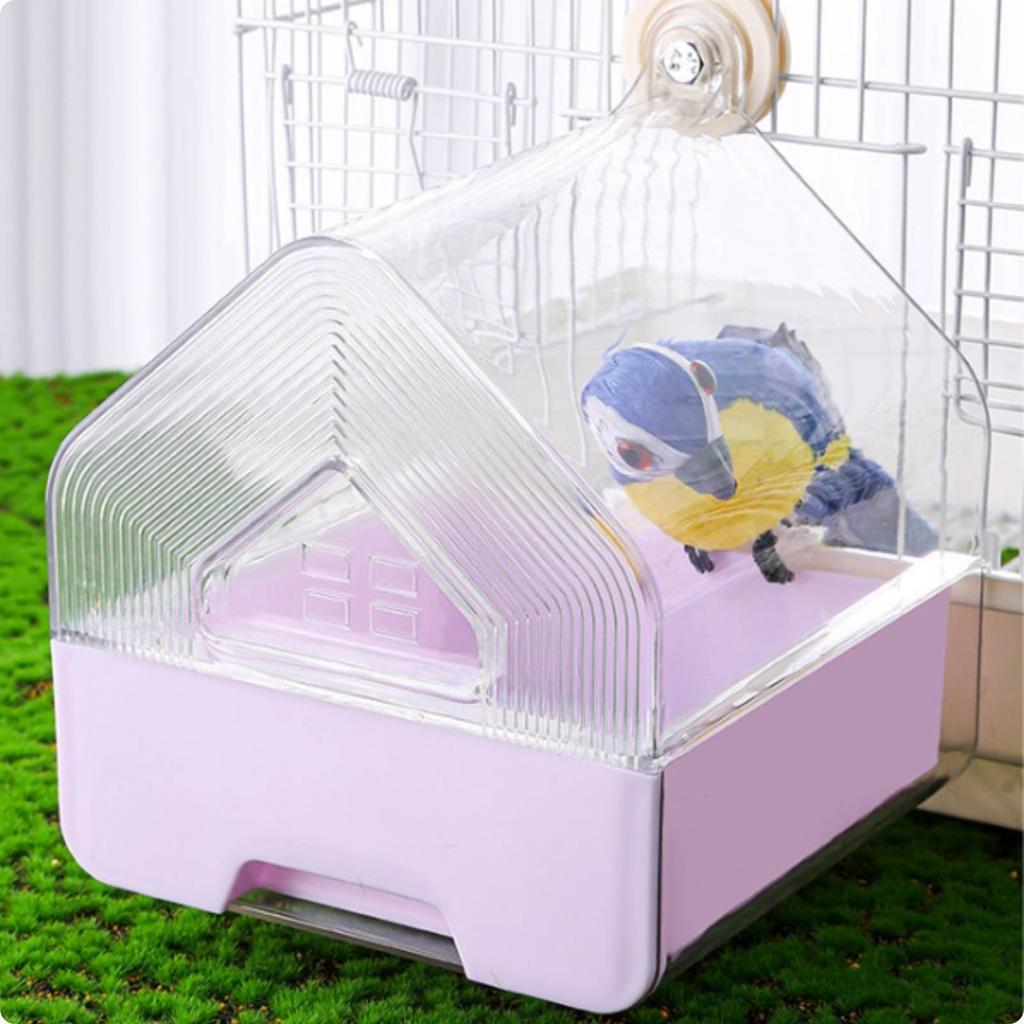 Hanging Bird Bath Box Easy to Install Shower House Detachable Parrot Tub for Parrots,