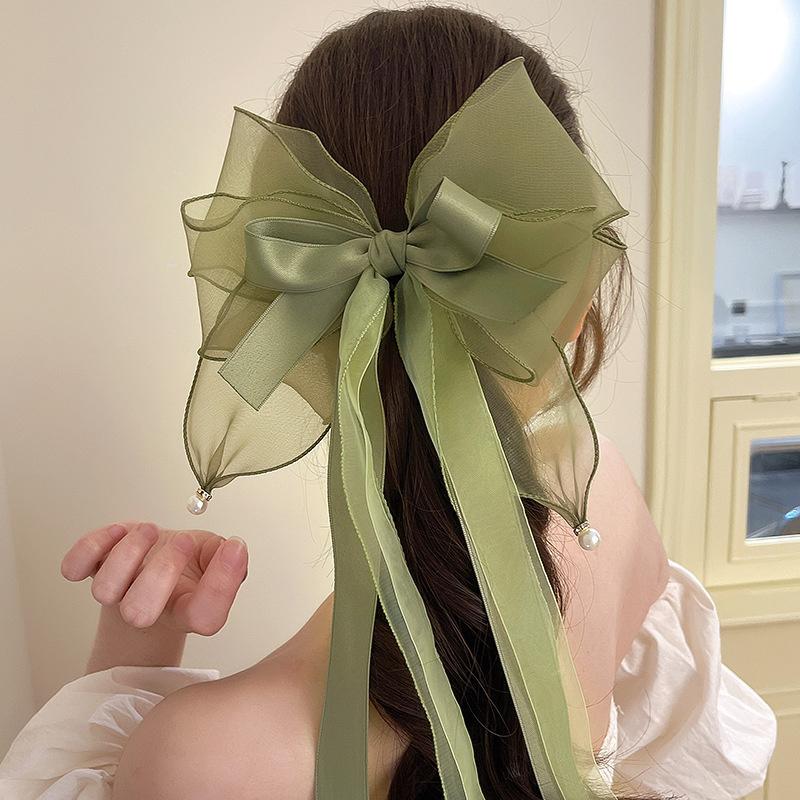 Super Immortal Hair Clip Women Large Bowknot Hairpin Barrettes Girls Solid Color Ponytail Clip Hair Accessories Headwear Gift