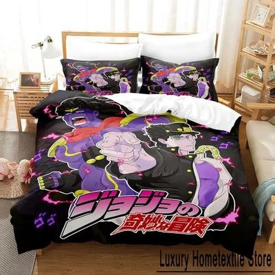 Modny 3D Drukowany Kreskówki JoJo's Bizarre Adventure trzyczęściowy Zestaw Pościeli Dorosły Dziecko Sypialnia Zestawy Poszwy na Kołdrę Tekstylia Domowe