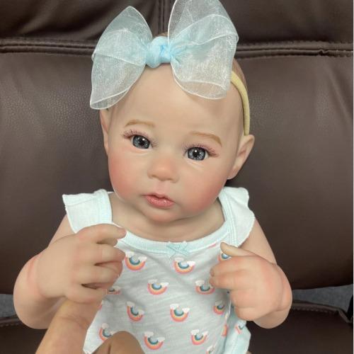 18 Zoll Rabe Ganzkörper Silikon Vinyl Mädchen Waschbare Reborn Babypuppe Mit Gemalten Lebensechten Haaren Bebe Reborn Spielzeug Weihnachtsgeschenk