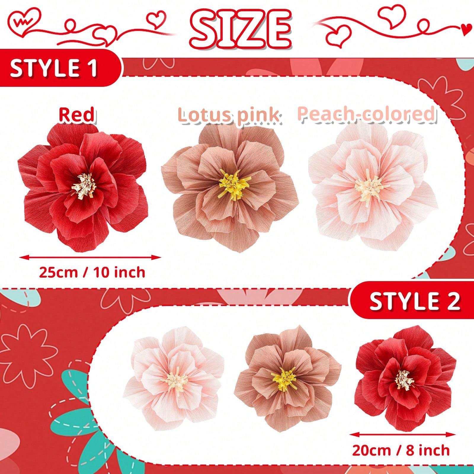 Colorful three-dimensional crepe paper flowers wedding celebration arrangement pleated flowers party simulation flower props розовый