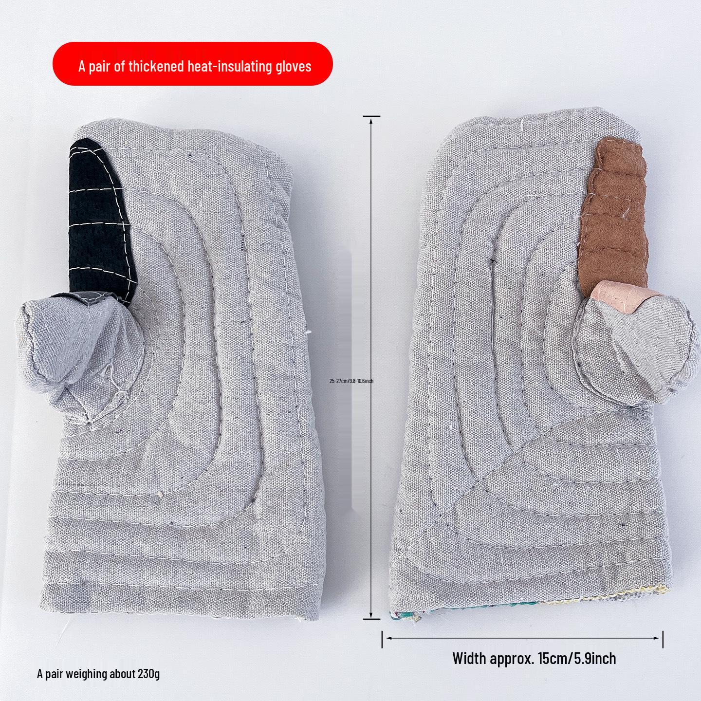 Hai ao Hua Heat-Resistant Cotton Kiln Gloves - Anti-Scald Insulated Industrial Gloves