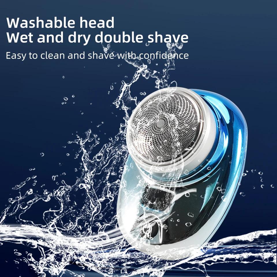 Portable Electric Shaver USB Rechargeable Mini Shave Electric Razor Pocket Shaver Waterproof Shaver Smart LED Display