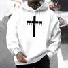 Jesus Cross Printed Men Hoodies Urban Casual Streetwear Fashion Hooded Sweatshirt Male Trendy 2025 Autumn Winter Hoody Outerwear