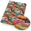 DIY Synthetic Leather Fabric Flowers Florals Printed Imitation Embroidery Faux Leather Shoes Imitation Embroidery