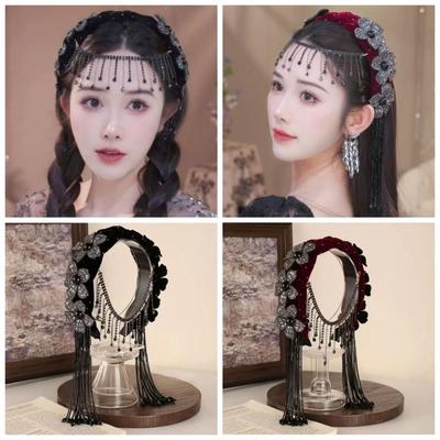 Korean Style Braid Flower Hair Hoop Exquisite Rhinestone Wide Hair Band Sweet Shiny Elegant Headband Ladies Hairpin
