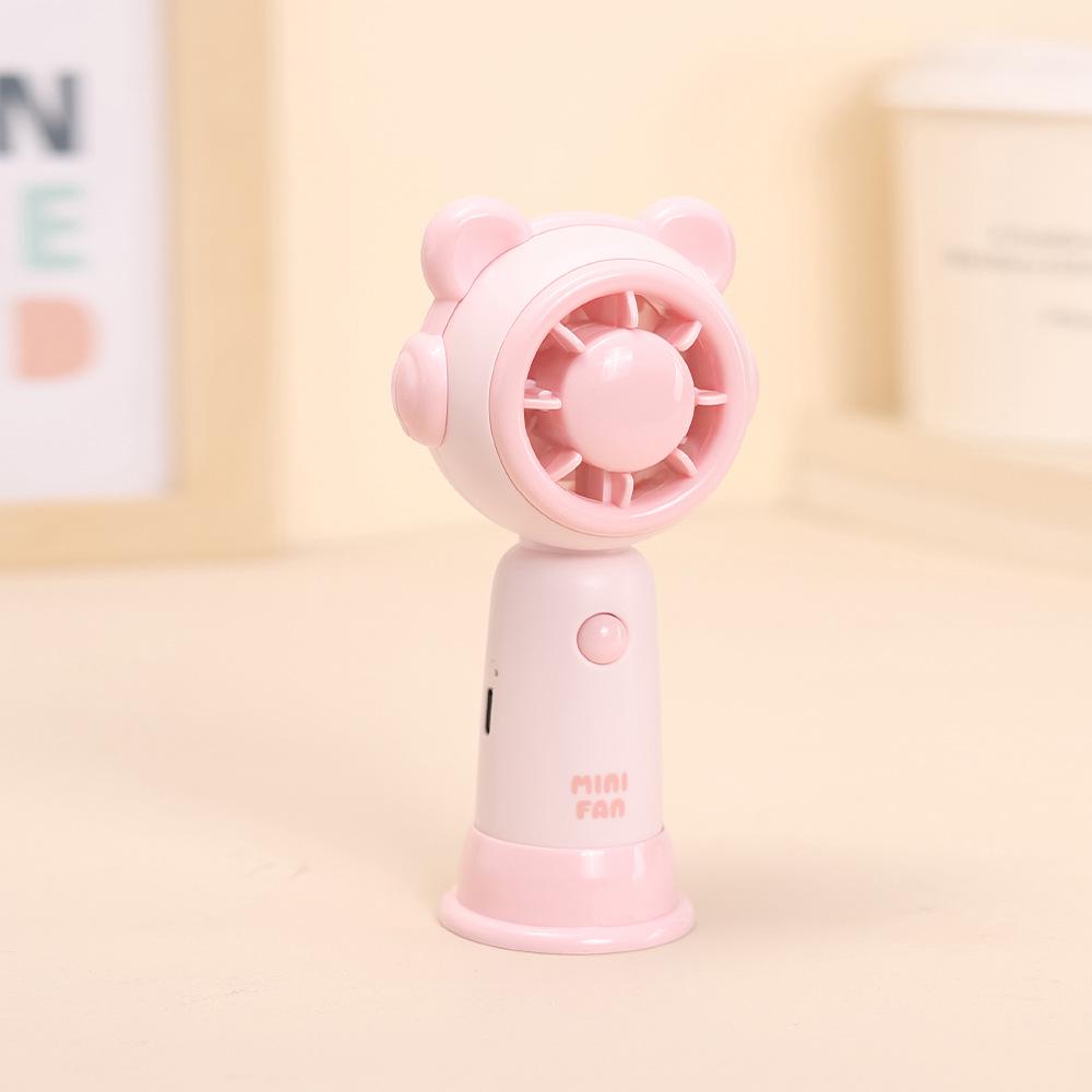 USB Rechargeable Mini Silent Cartoon Handheld Fan for Children - Portable Desktop Electric Toy Fan