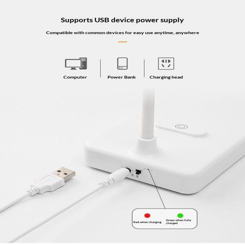 Rechargeable Led Eye Care Desk Lamp With 3 Color Modes Dimmable Phone Stand For Home Office Reading Working