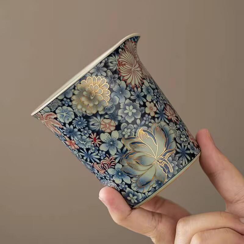Ru Kiln Wanhua Fair Cup Kung Fu Tea Set Ceramic Handle Single Anti-Scalding Tea Sea Office Household Tea Dispenser Uniform Cup