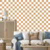 Checkerboard wallpaper white and gold, cream background for living room and bedroom 50x1000