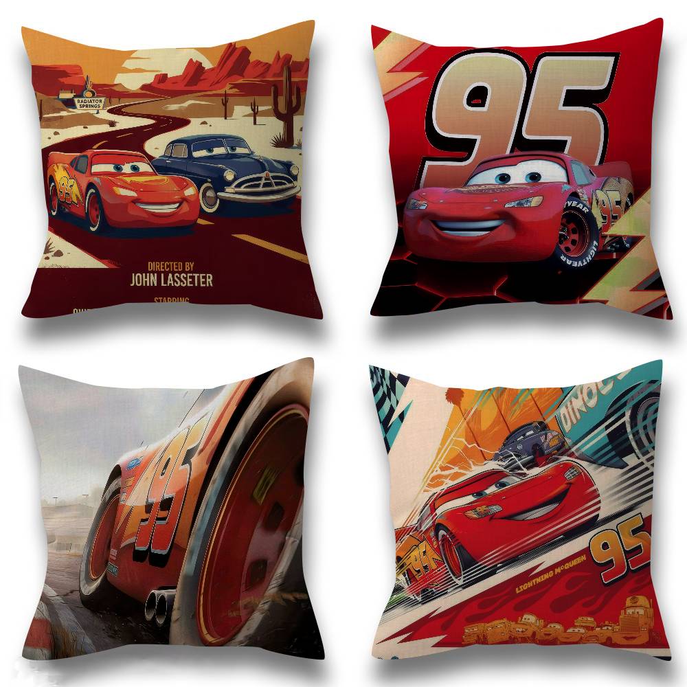 Office Cushion Pillowcase Car Cushion Cover45X45CM Lumbar Pillowcase Sofa Pillowcover Movie Classic Lightning Car McQueen