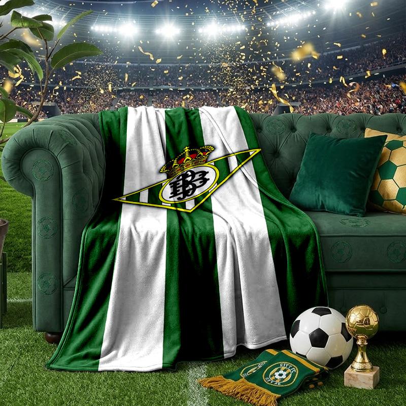Football Betis Crest Lightning Blanket Lightweight Ideal Bedding Blanket Perfect for Travel, Living Rooms, Offices, Sofas, Fan Christmas Gift