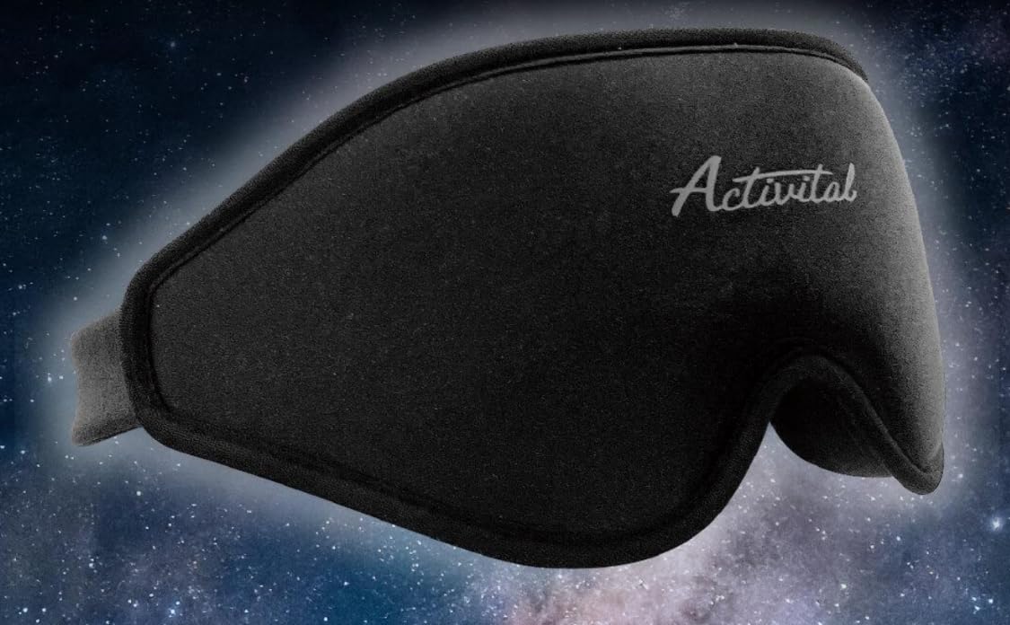 

Activital Sleep Gift Eye Mask with Storage 3D Eye Light No Silky Memory Adjustable Perfect for Business and Unisex Bag, Mask, 99.99% Blocking, чёрный