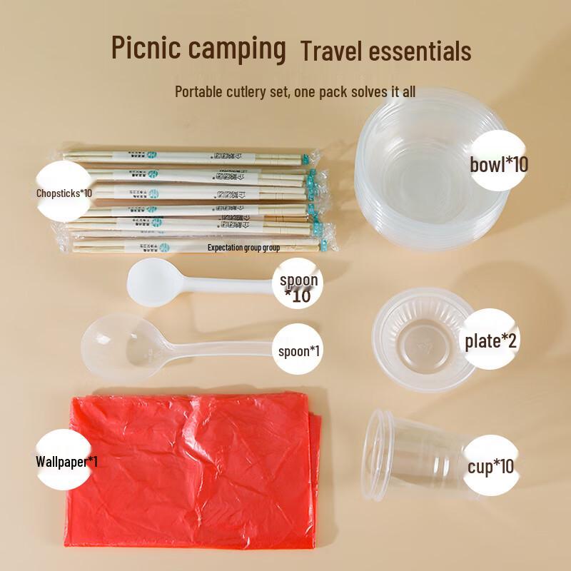 Penguin Group Disposable Thickened Plastic Dinnerware Set