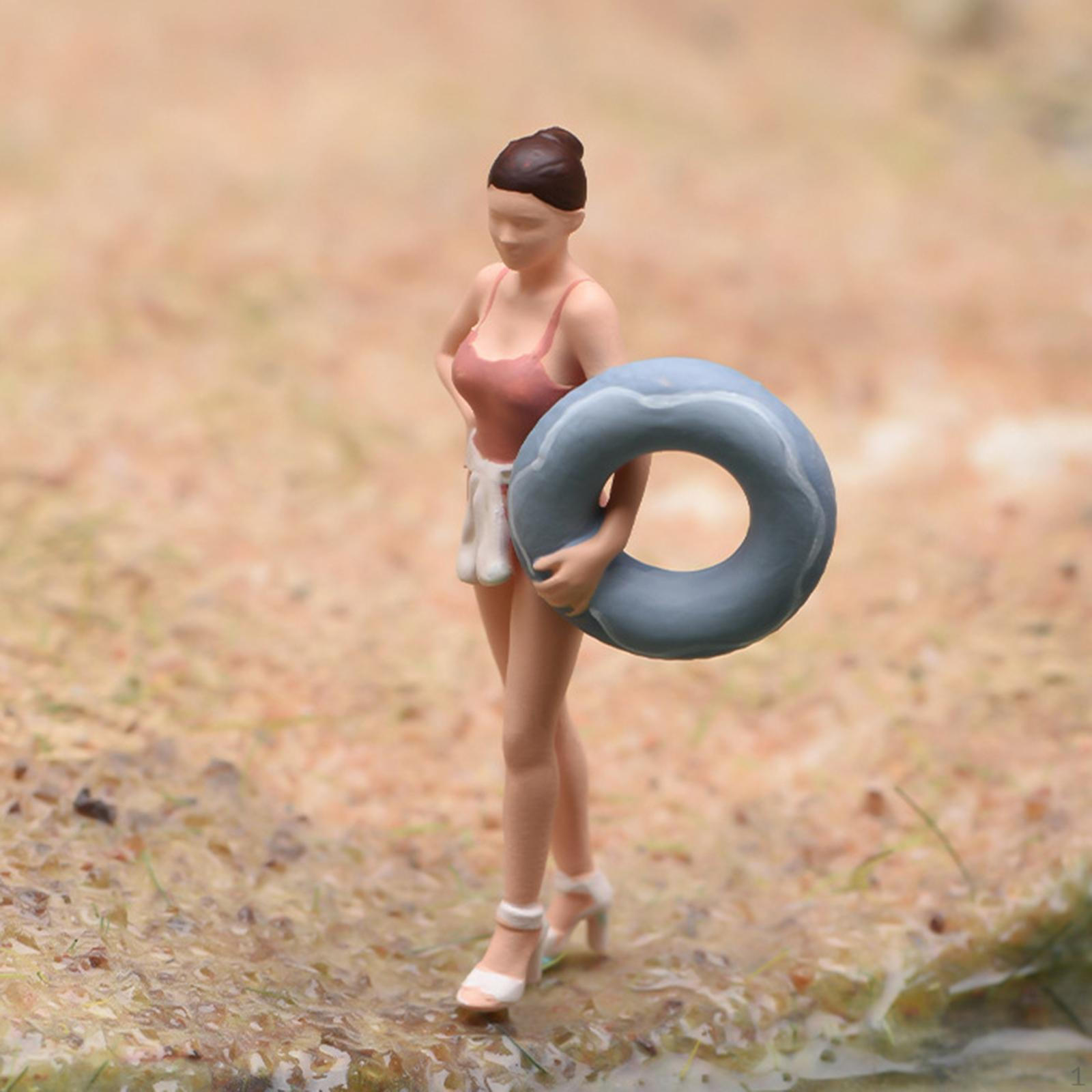 

1/64 Scale Swimsuit Girl Miniature Figure Diorama Micro Landscape Decor Dollhouse Accessories