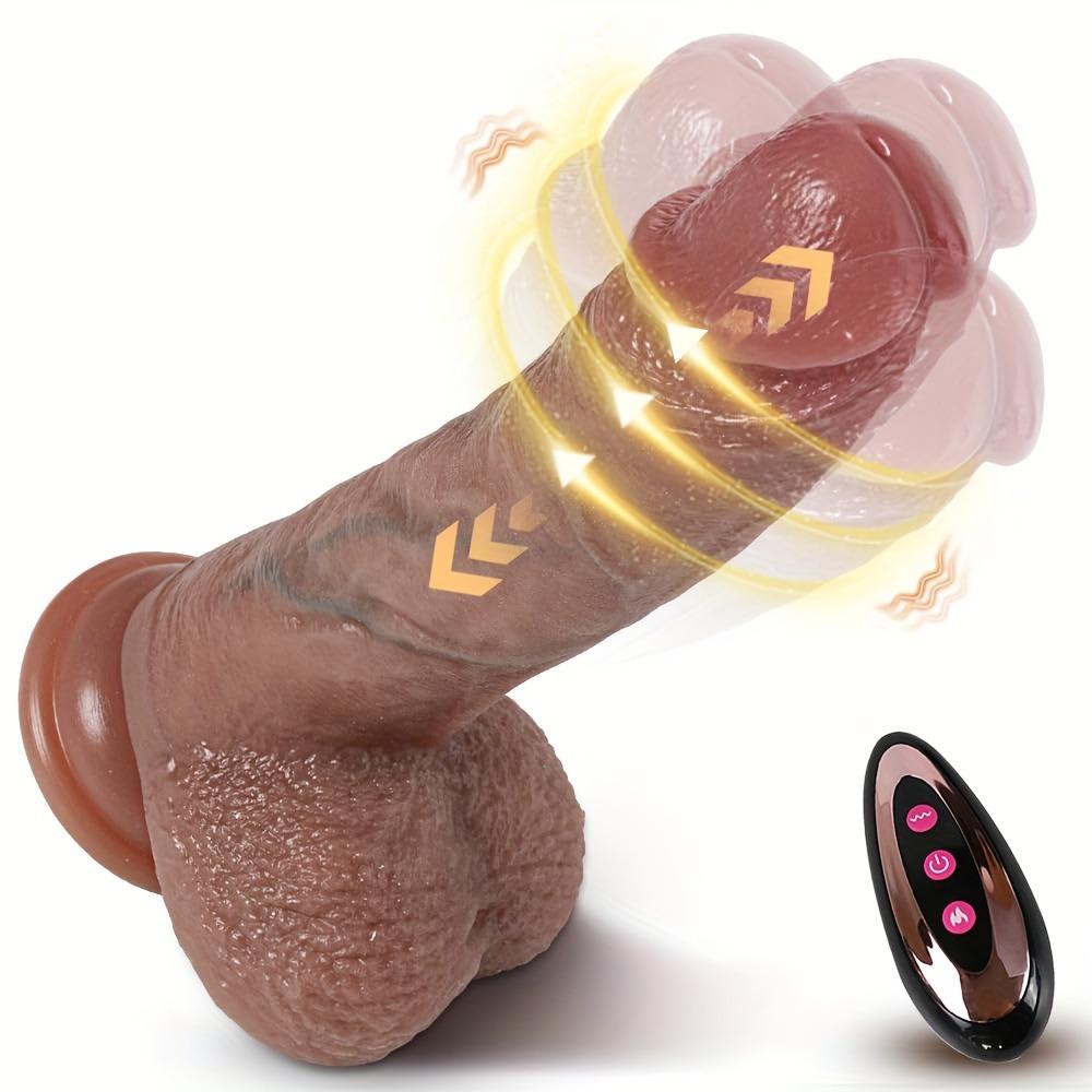 Realistické otočné dildo o 360° pro anální stimulaci bodu G s režimy vibrací a vyhřívání Teleskopické dildo na dálkové ovládání Sexuální hračky pro dospělé