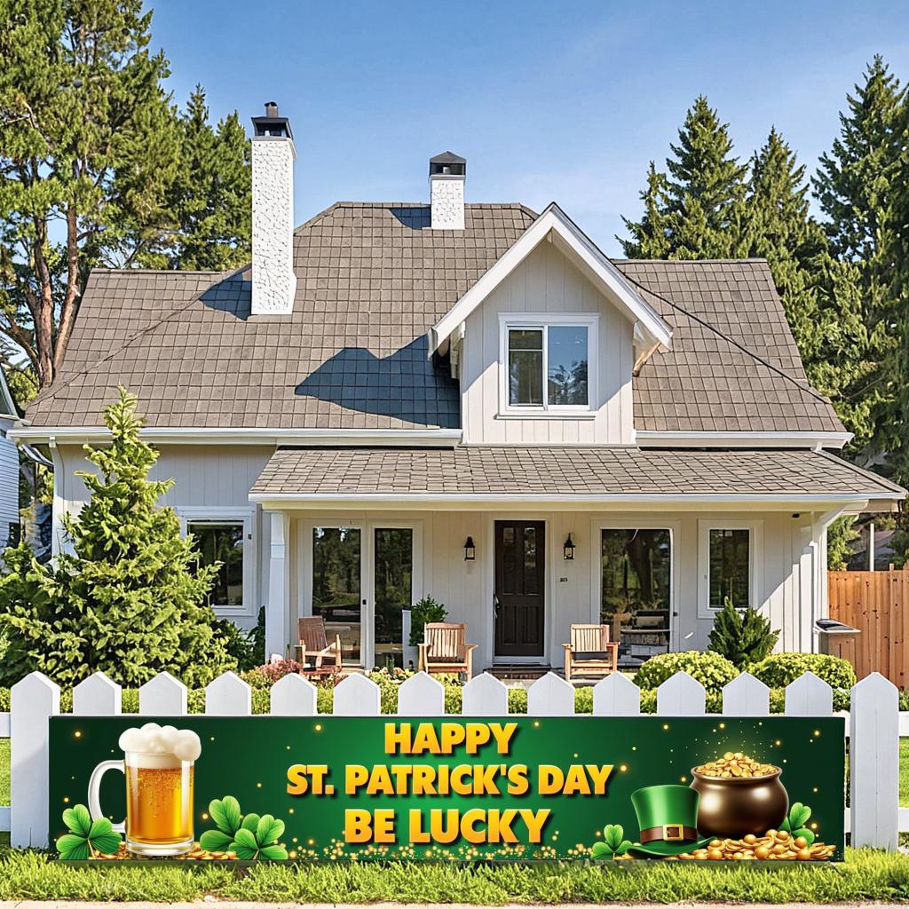 Vertical Decorative Banner Irish Banner Decorative Celebration Background Happy Celebration St Patrick's Backdrop for Event
