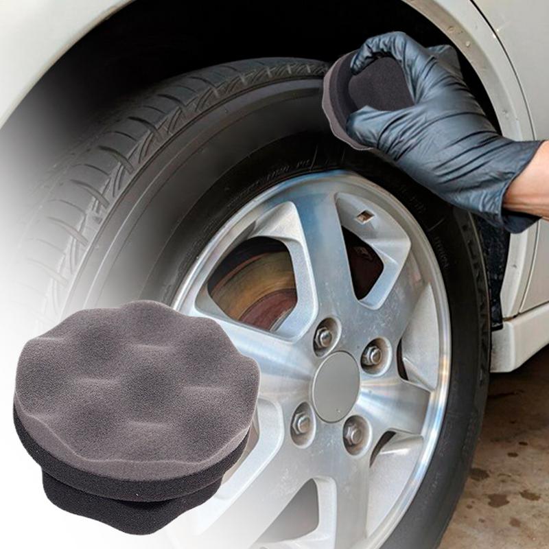 Car Wax Sponge Vehicle Tire Wax Applicator Multipurpose Hand Polishing Pads Automobile Tyre Cleaning Tool For Removing Stains