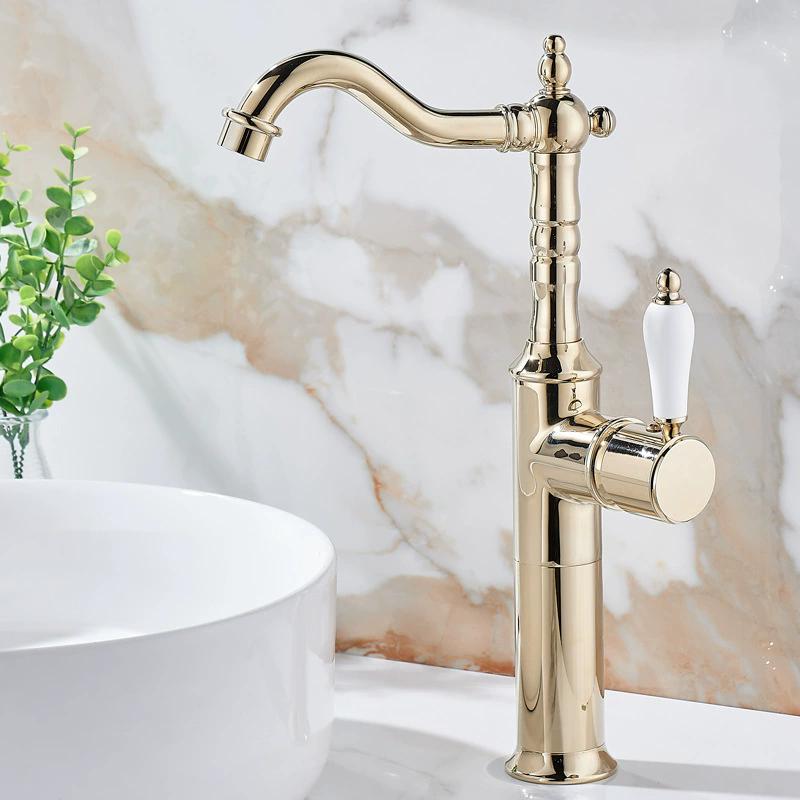 Gold Basin Faucet Antique Bronze Bathroom Faucet Mixer Tap Black Wash basin Faucet Hot and Cold Lavotory Faucet Water Faucet
