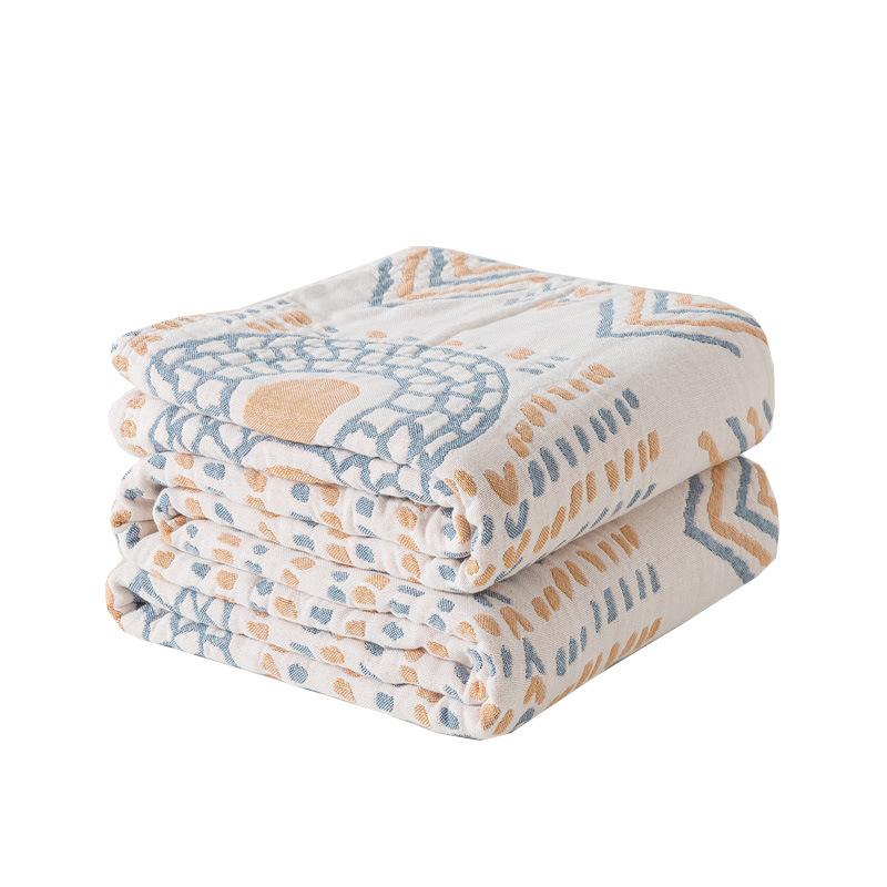 100% Cotton Blanket, Fresh Bed Sheet, Four-Ply Gauze Bed Sheet, Reversible, Beige