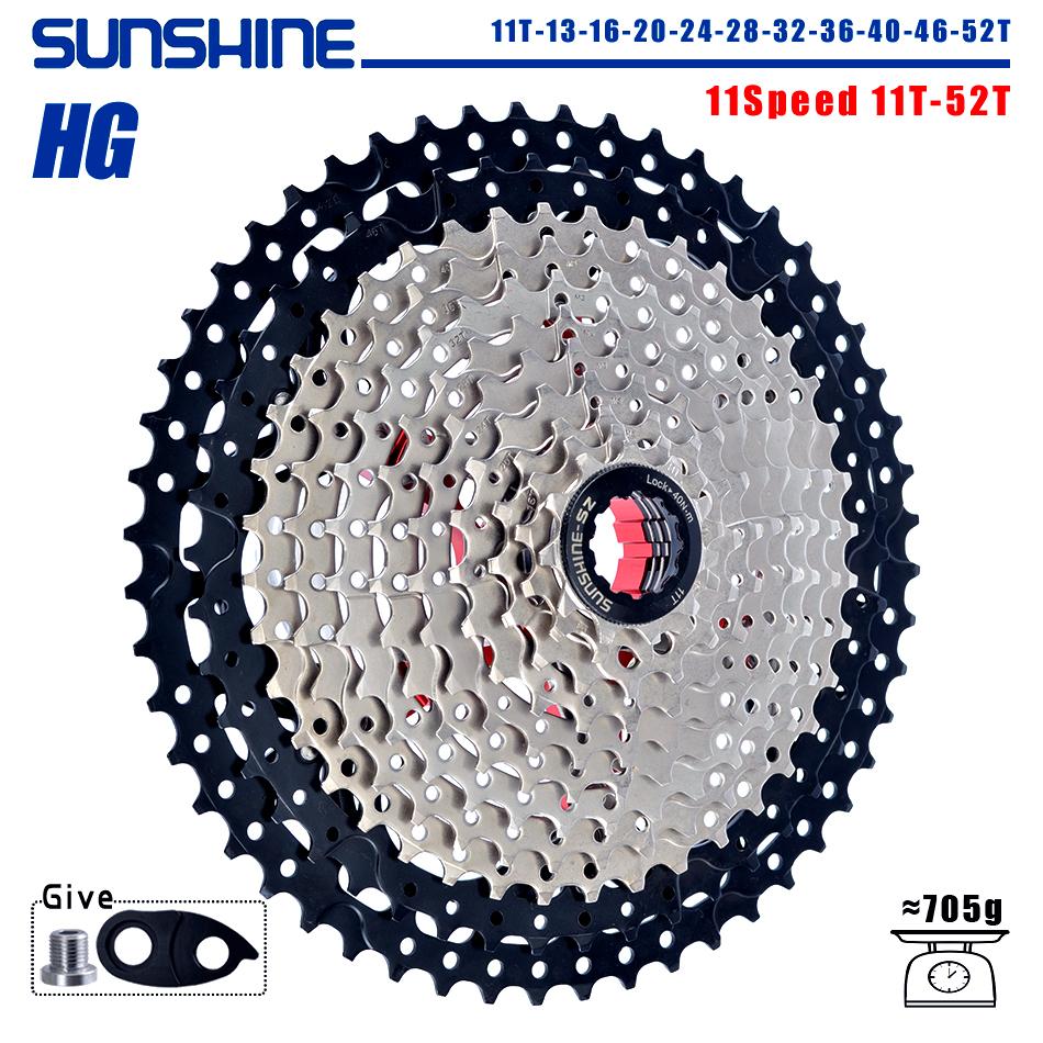 SUNSHINE Fahrradkassette 8/9/10/11/12-fach MTB Ritzel 11T-32T/36T/40T/42T/46T/50T/52T HG-Struktur Freilauf für SHIMANO/SRAM