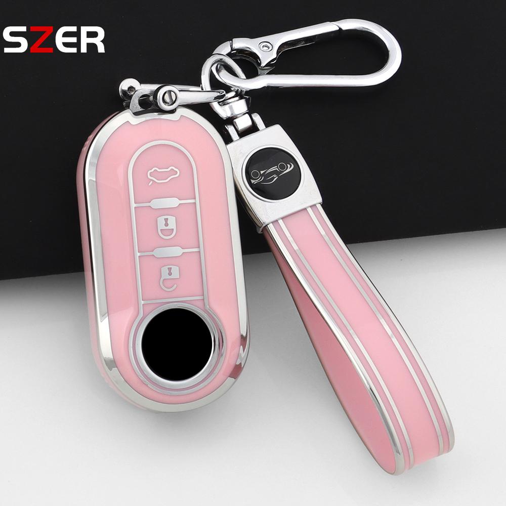 New Tpu Car Key Case Cover For Fiat 500 Ducato Panda 500L Punto Lancia Musa For Citroen Jumper For Peugeot Boxer Protected Fob