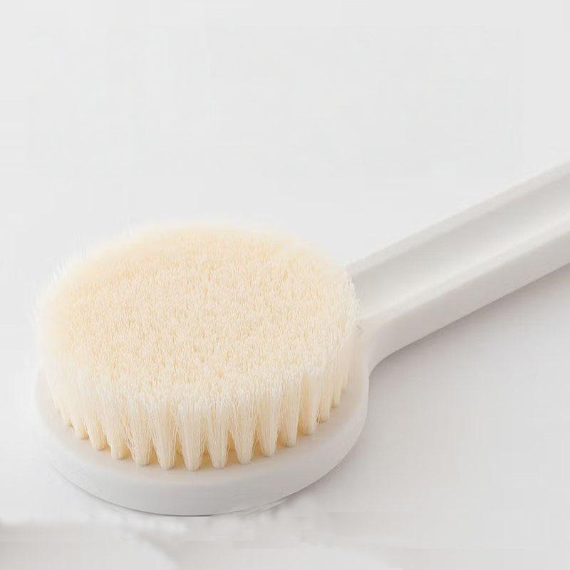 MUJI Style Long-Handle Soft Bristle Bath Brush for Easy Back Scrubbing