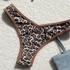 Leopard Print Lace-up Bikini 2025: European & American High-End Women's Beach Swimwear