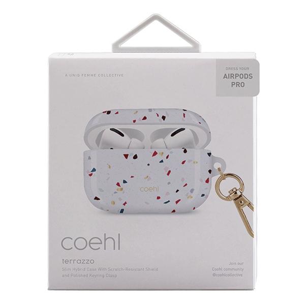 Etui Do AirPods Pro UNIQ - Białe Coehl Terrazzo Stylowe Etui Ochronne Case